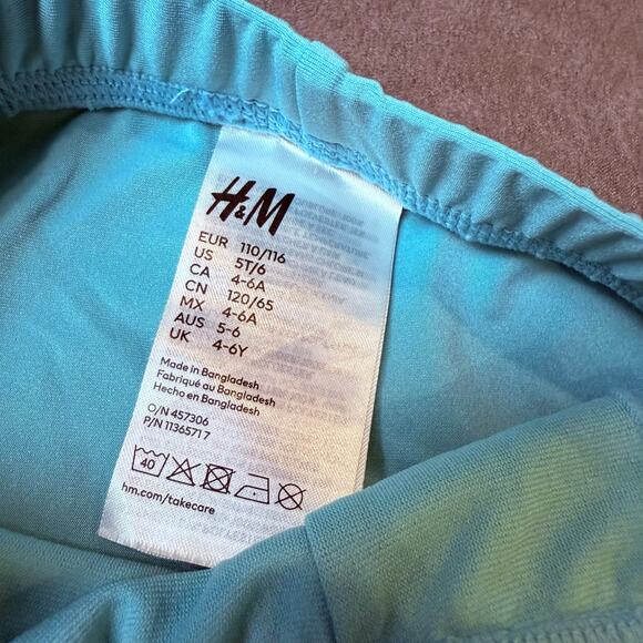 H&M Blue Euro Swim Shorts Swim Trunks Swimsuit Boys 5 5T 6 - Picture 3 of 4